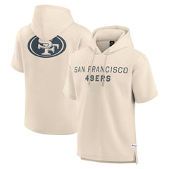 San Francisco 49ers Elements Future Ground Lettering Short Sleeve Pullover Hoodie - Cream discount