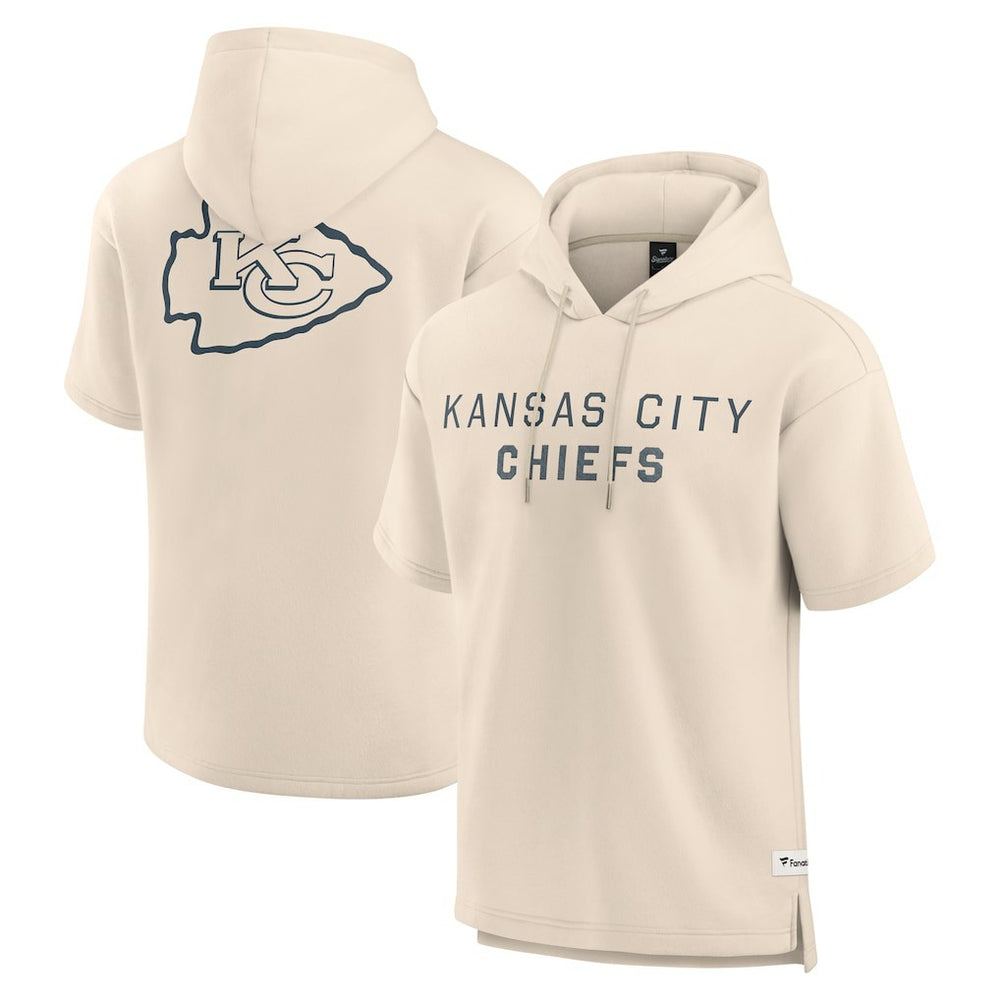Kansas City Chiefs Elements Future Ground Lettering Short Sleeve Pullover Hoodie - Cream on sale