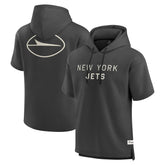 New York Jets Elements Future Ground Lettering Short Sleeve Pullover Hoodie - Charcoal discount