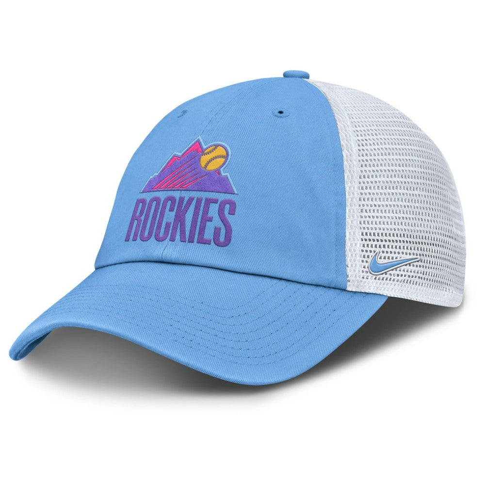 Colorado Rockies Unisex 2025 City Connect Club Adjustable Trucker Hat Light Blue/White