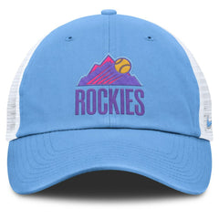 Colorado Rockies Unisex 2025 City Connect Club Adjustable Trucker Hat Light Blue/White