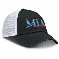 Miami Marlins Unisex 2025 City Connect Trucker Adjustable Hat Black/White