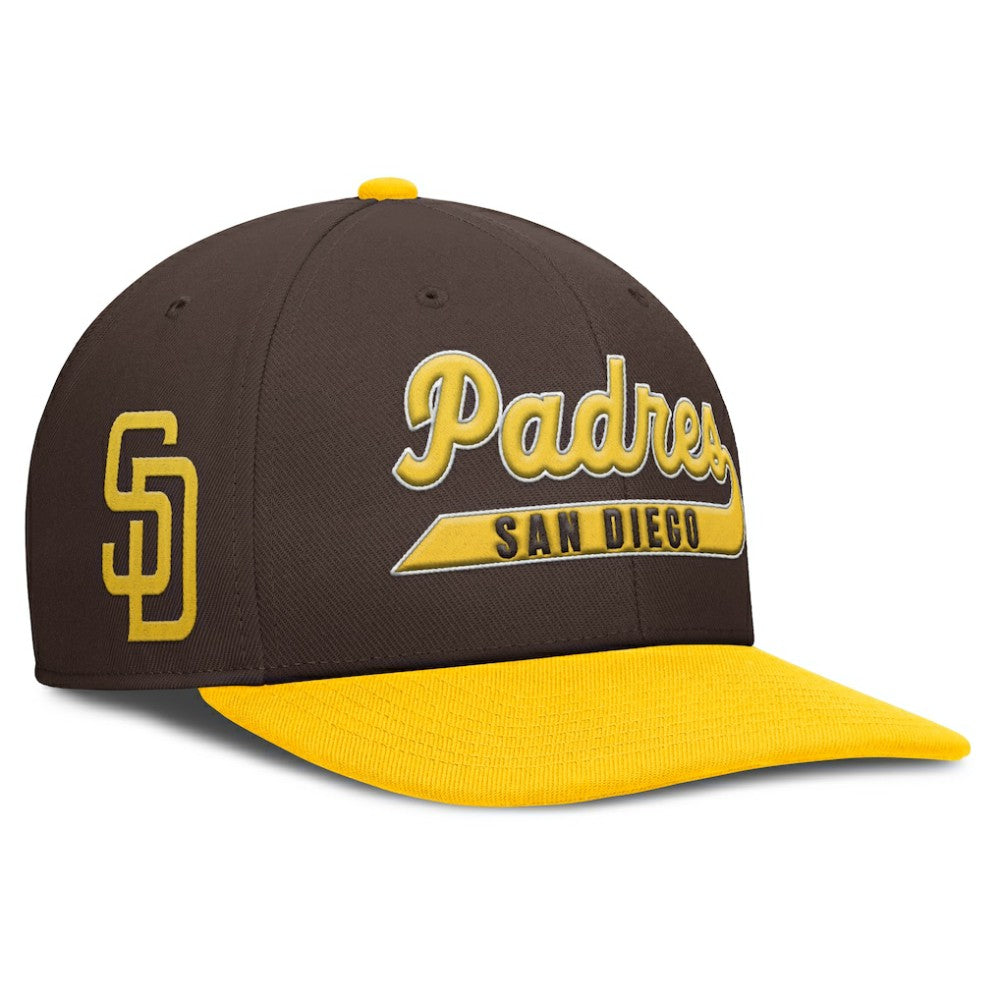 San Diego Padres Pro Performance Snapback Hat Brown/Gold