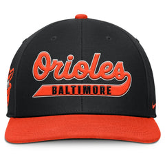 Baltimore Orioles Pro Performance Snapback Hat Black/Orange