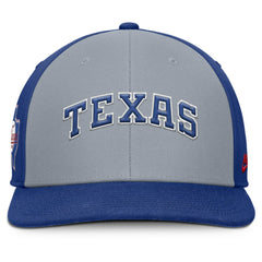 Texas Rangers Pro Performance Snapback Hat Gray/Royal