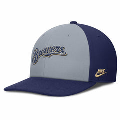 Milwaukee Brewers Pro Performance Snapback Hat Gray/Navy