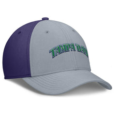Tampa Bay Rays Rise Swoosh Performance Flex Hat Gray/Purple