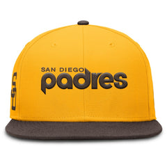 San Diego Padres Cooperstown Two-Tone Dri-FIT Round Bill True Fitted Hat Gold
