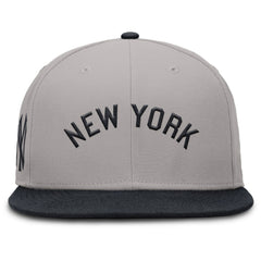 New York Yankees Cooperstown Two-Tone Dri-FIT Round Bill True Fitted Hat Gray