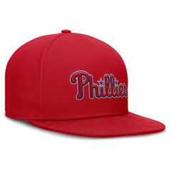 Philadelphia Phillies Wordmark Dri-FIT Round Bill True Fitted Hat Red
