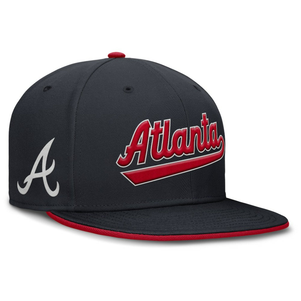 Atlanta Braves Primetime Dri-FIT Round Bill True Fitted Hat Navy