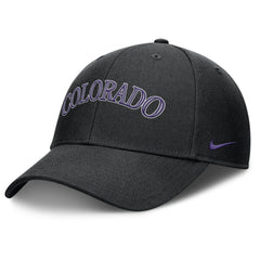 Colorado Rockies Rise Gaberdine Adjustable Hat Black