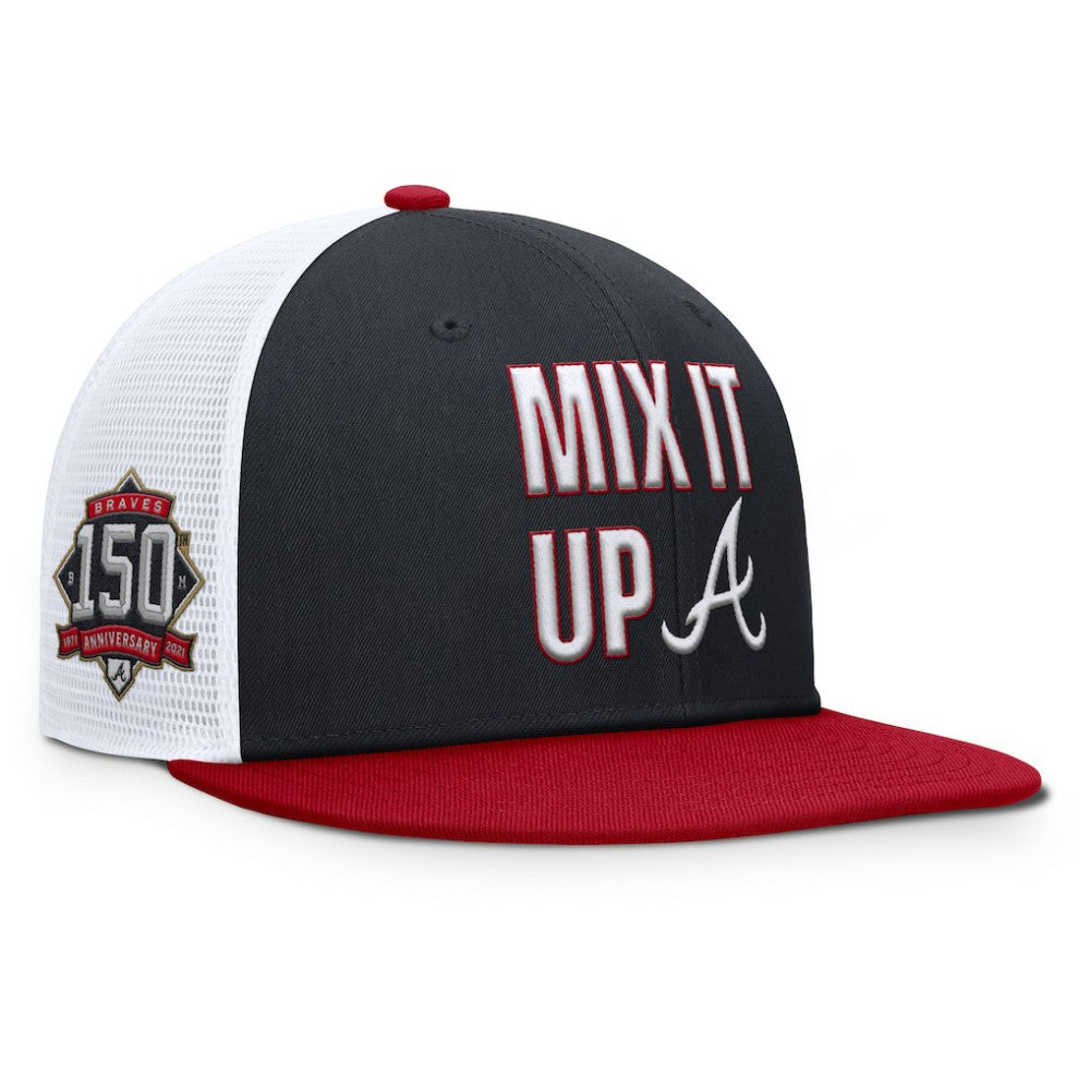 Atlanta Braves Pro Performance Trucker Snapback Hat Navy/Red