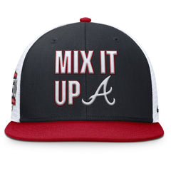 Atlanta Braves Pro Performance Trucker Snapback Hat Navy/Red