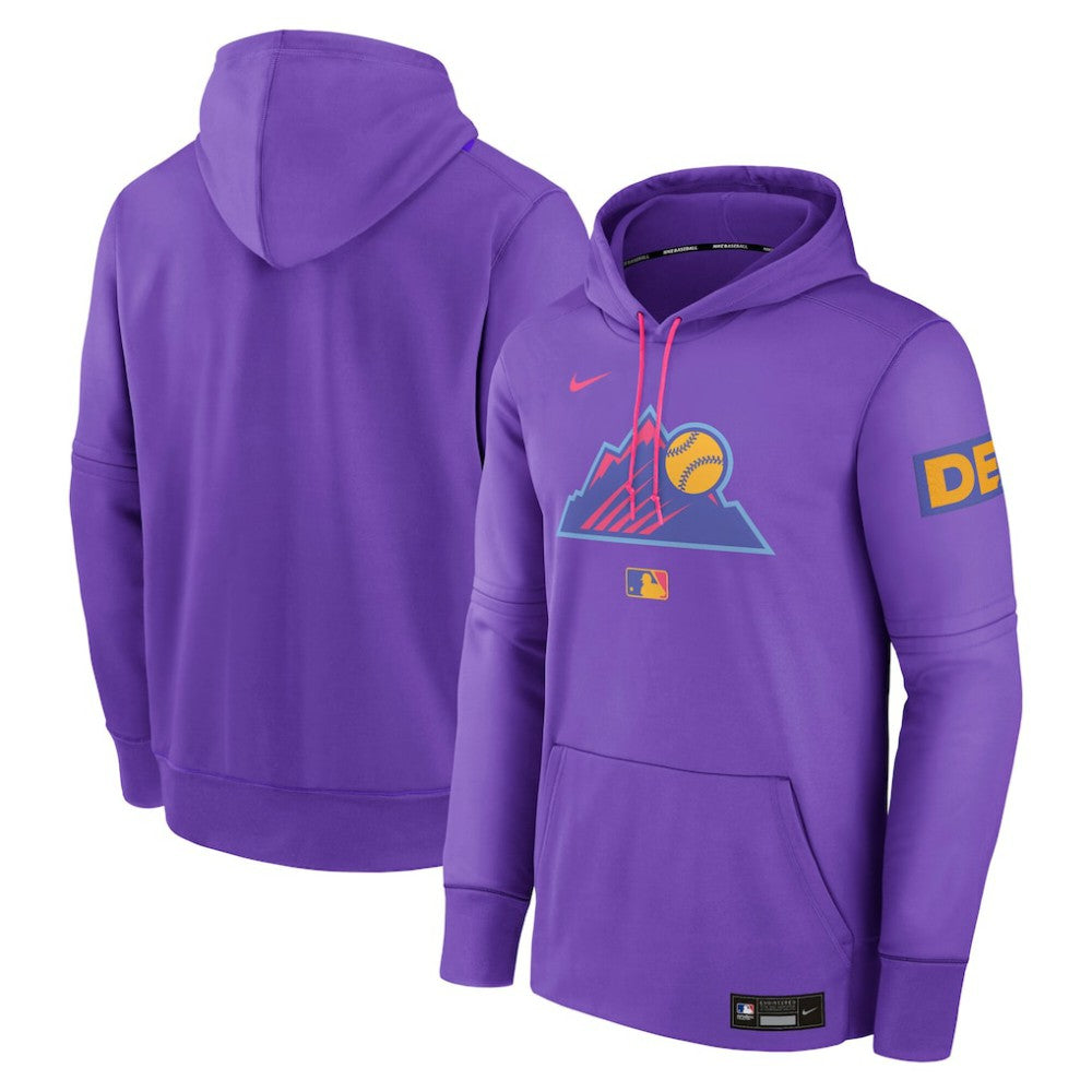 Colorado Rockies 2025 City Connect Authentic Collection Therma Pullover Hoodie Purple