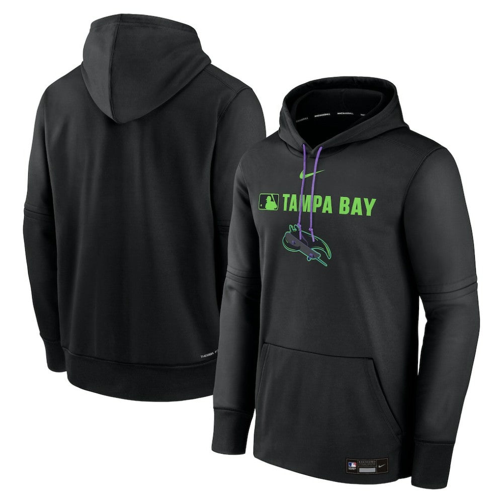 Tampa Bay Rays Authentic Collection City Connect Therma Pullover Hoodie Black