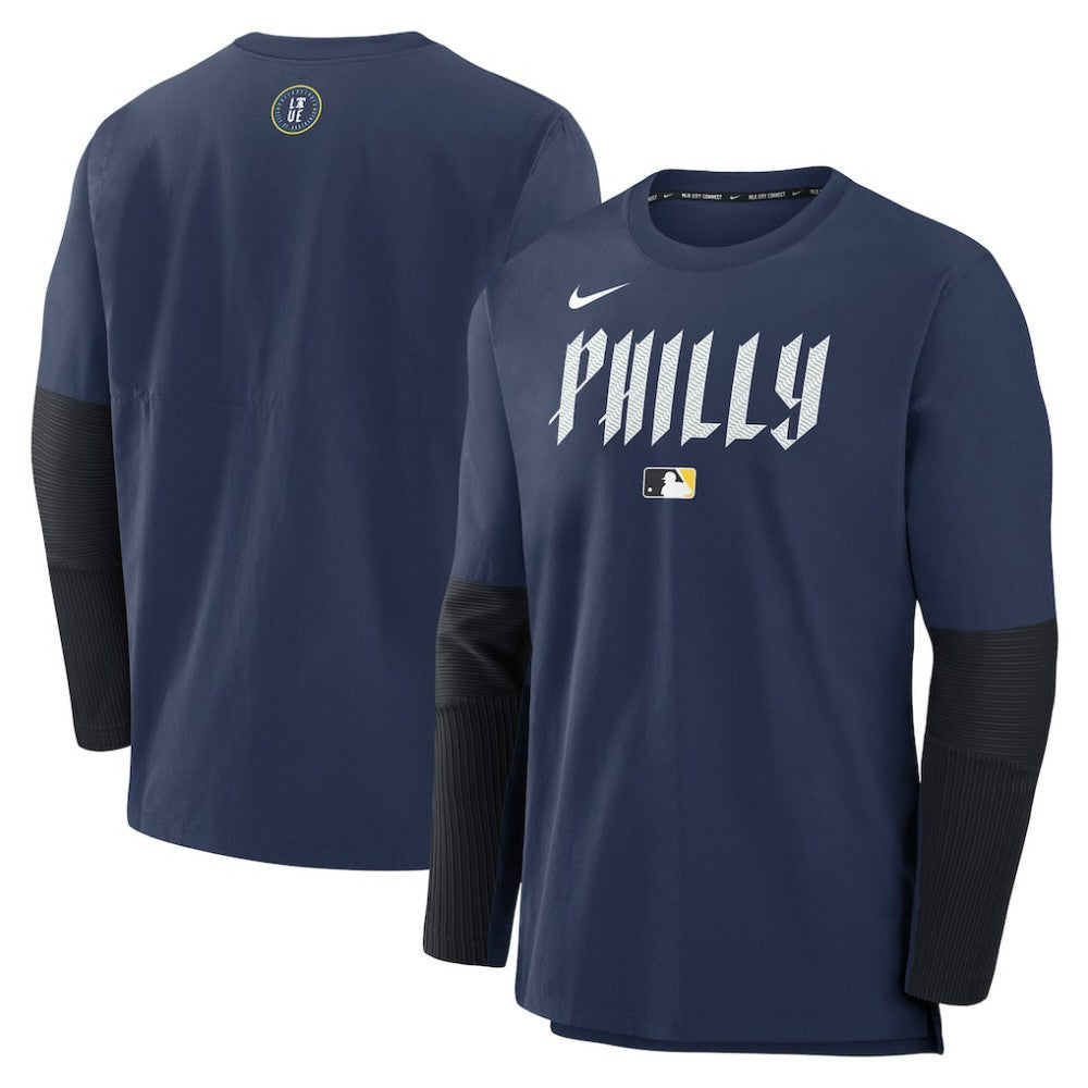 Philadelphia Phillies 2025 City Connect Authentic Collection Player Dri-FIT Lightweight Pullover Navy