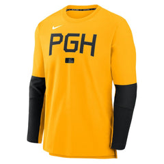 Pittsburgh Pirates 2025 City Connect Authentic Collection Player Dri-FIT Lightweight Pullover Gold