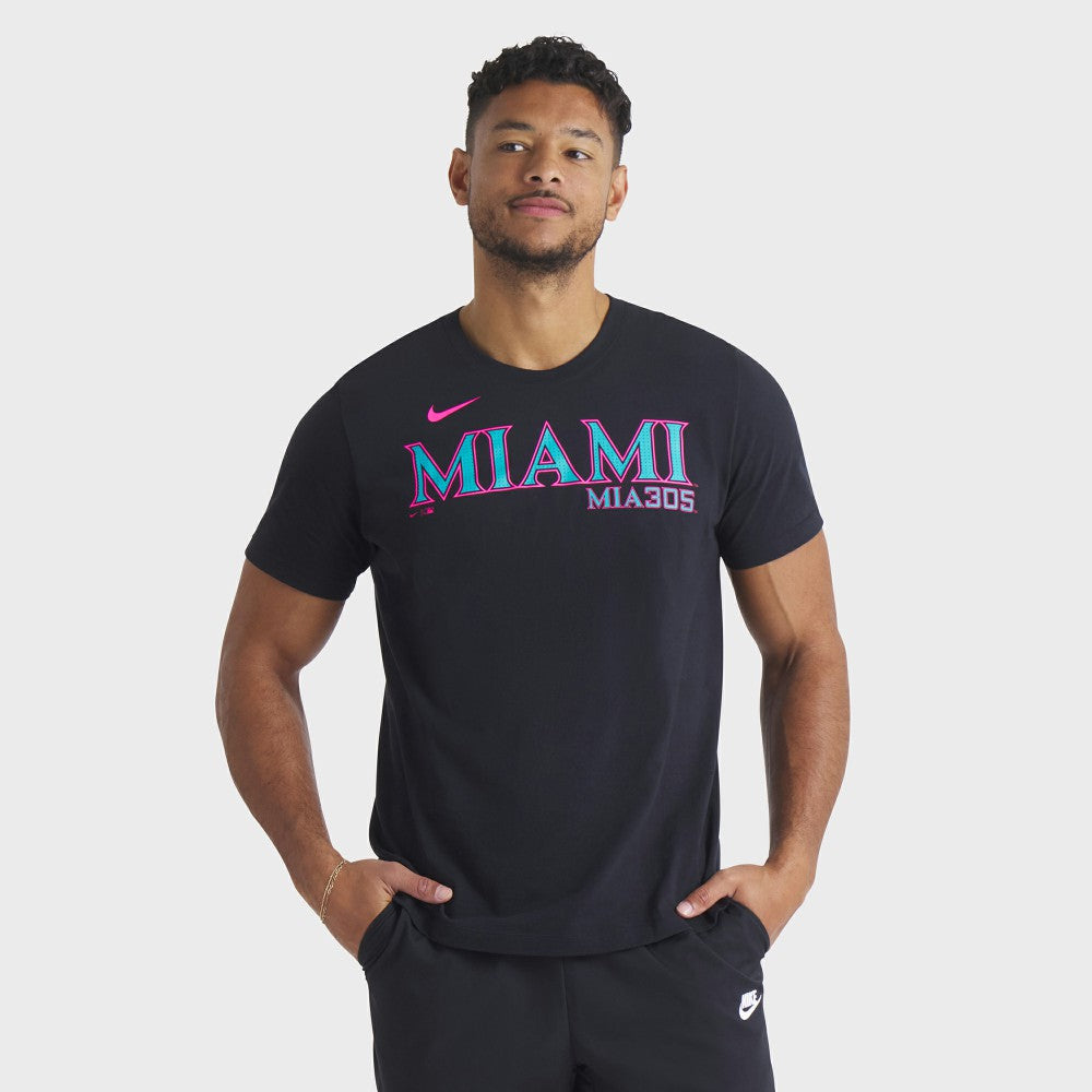 Miami Marlins City Connect Wordmark T-Shirt Black