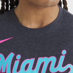 Miami Marlins City Connect Script Tri-Blend T-Shirt Heather Black