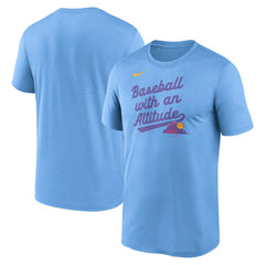 Colorado Rockies 2025 City Connect Team Phrase Legend Performance T-Shirt Light Blue
