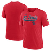 St. Louis Cardinals Cooperstown Collection Eras Tri-Blend T-Shirt Heather Red