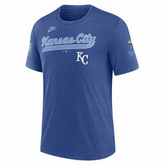 Kansas City Royals Cooperstown Collection Eras Tri-Blend T-Shirt Heather Royal