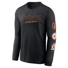 Baltimore Orioles Cooperstown Collection Knockout Long Sleeve T-Shirt Black