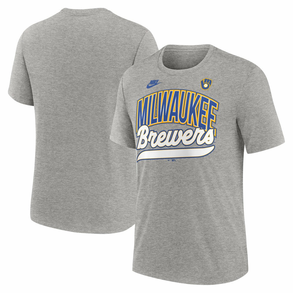 Milwaukee Brewers Cooperstown Collection Retro Tri-Blend T-Shirt Heather Gray