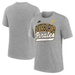 Pittsburgh Pirates Cooperstown Collection Retro Tri-Blend T-Shirt Heather Gray