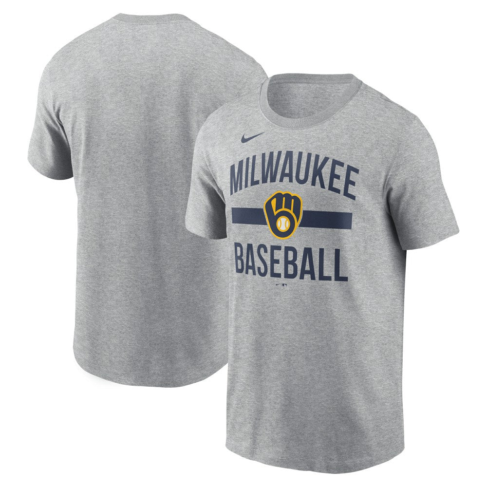 Milwaukee Brewers Arched T-Shirt Heather Gray