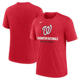 Washington Nationals Logo Tri-Blend T-Shirt Heather Red
