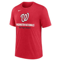 Washington Nationals Logo Tri-Blend T-Shirt Heather Red
