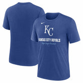 Kansas City Royals Logo Tri-Blend T-Shirt Heather Royal