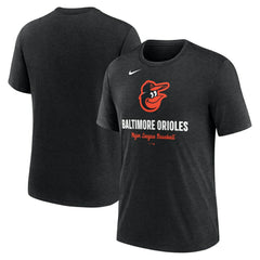Baltimore Orioles Logo Tri-Blend T-Shirt Heather Black