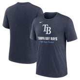 Tampa Bay Rays Logo Tri-Blend T-Shirt Heather Navy