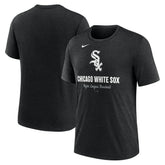 Chicago White Sox Logo Tri-Blend T-Shirt Heather Black