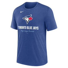 Toronto Blue Jays Logo Tri-Blend T-Shirt Heather Royal
