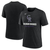 Colorado Rockies Logo Tri-Blend T-Shirt Heather Black