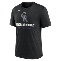 Colorado Rockies Logo Tri-Blend T-Shirt Heather Black