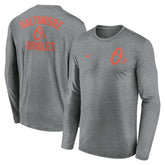 Baltimore Orioles 2-Hit Legend Dri-FIT Long Sleeve T-Shirt Heather Charcoal