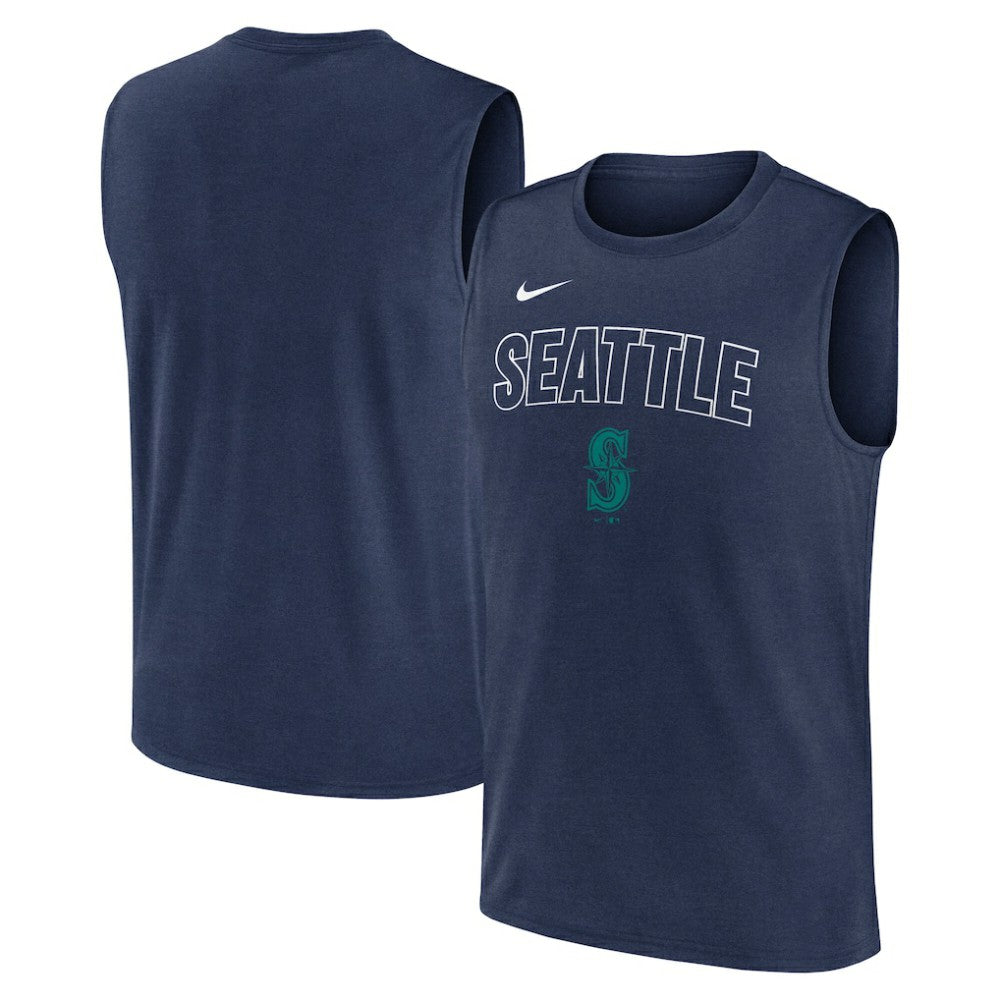 Seattle Mariners Knockout Dri-FIT Muscle Tank Top Navy