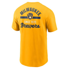 Milwaukee Brewers 2-Hit T-Shirt Gold