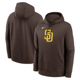 San Diego Padres Logo Club Fleece Hoodie Brown
