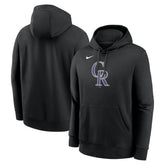Colorado Rockies Logo Club Fleece Hoodie Black