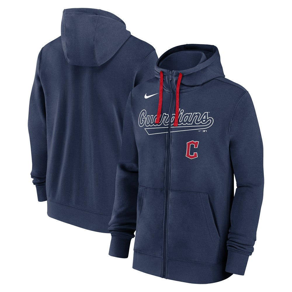 Cleveland Guardians Knockout Script Full-Zip Hoodie Navy