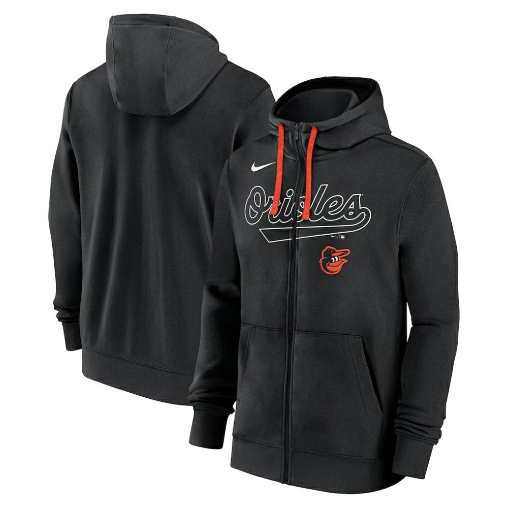 Baltimore Orioles Knockout Script Full-Zip Hoodie Black