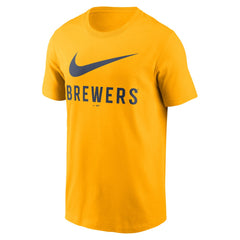 Milwaukee Brewers Swoosh T-Shirt Gold
