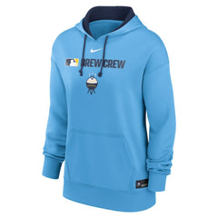 Milwaukee Brewers Women's City Connect Authentic Collection Therma-FIT Hoodie Powder Blue