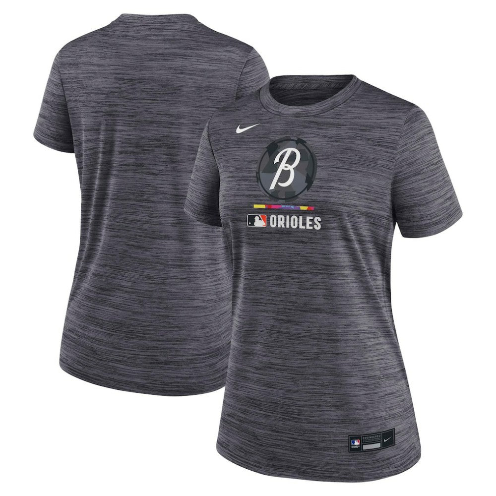 Baltimore Orioles Women's Authentic Collection City Connect Velocity Dri-FIT T-Shirt Charcoal